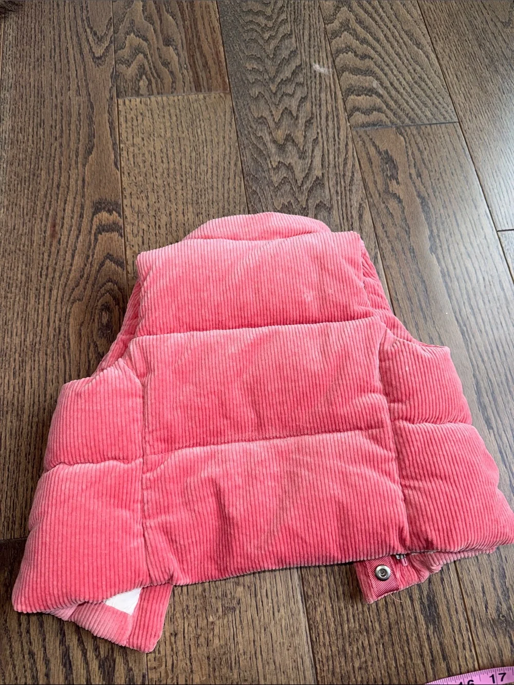 Ralph Lauren Coral Pink Corduroy Quilted Puffer Vest 9-12 months baby 1 year